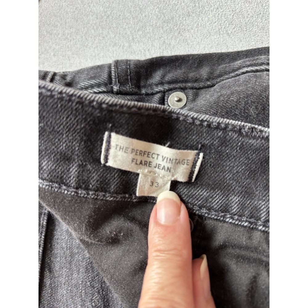 Madewell Womens The Perfect Vintage Flare Jeans Sz 33 Black Stretch Minimalist - Picture 2 of 11